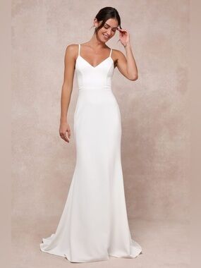 Lulus Feeling of Forever White Mermaid Maxi Dress - Size XS